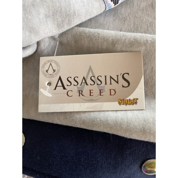 Spirit Halloween Assasins Creed Hooded Jacket Cosplay Gray Teen Large 12-14 NWT - Picture 12 of 16